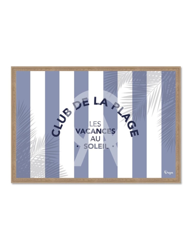 Tableau Club de la plage bleu rétro – Orya