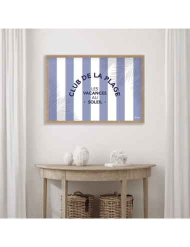 Tableau bord de mer bleu rétro déco vacances – Orya