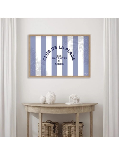 Tableau Club de la plage bleu rétro – Orya