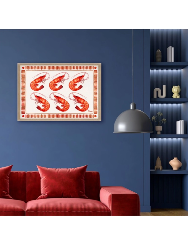 Tableau crevettes rouges cuisine mer – Orya