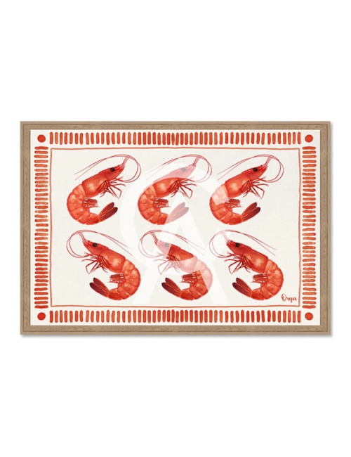 Tableau crevettes rouges cuisine bord de mer – Orya