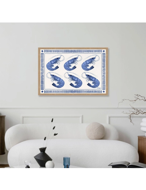 Tableau crevettes bleues esprit bord de mer – Orya