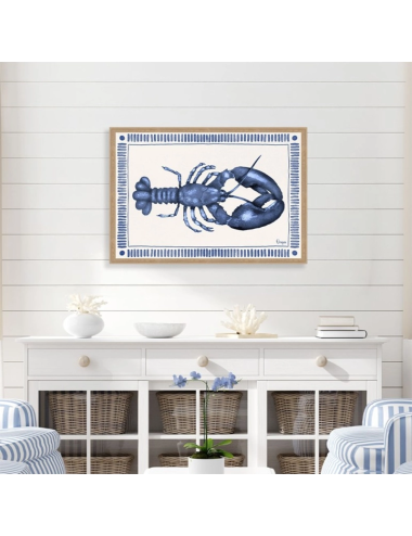 Tableau homard bleu cuisine bord de mer – Orya