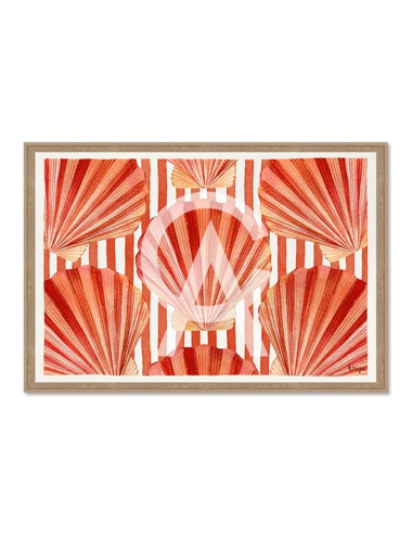 Tableau coquillages rouges décoration cuisine – Orya