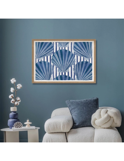 Tableau coquillages bleus décoration cuisine – Orya