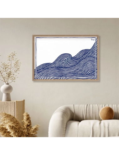 Tableau vague marine bleu décoration murale – Orya