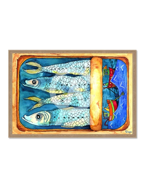 Tableau sardines illustrées vintage – Orya