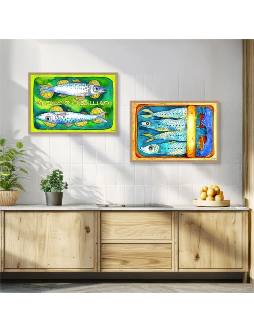 Tableau sardines illustrées vintage – Orya