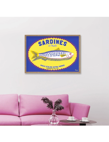 Tableau sardines à l’huile vintage déco cuisine – Orya