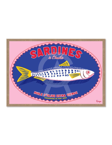 Tableau sardines à l’huile rose vintage – Orya