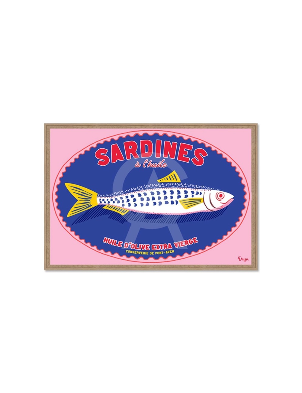 Tableau sardines à l’huile rose vintage – Orya