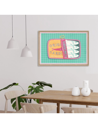 Tableau sardines sauce tomate vintage déco cuisine – Orya