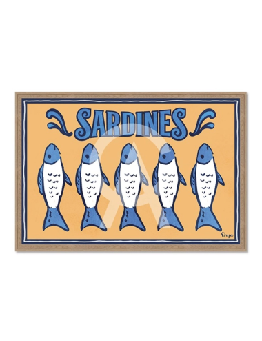 Tableau sardines vintage jaune et bleu – Orya