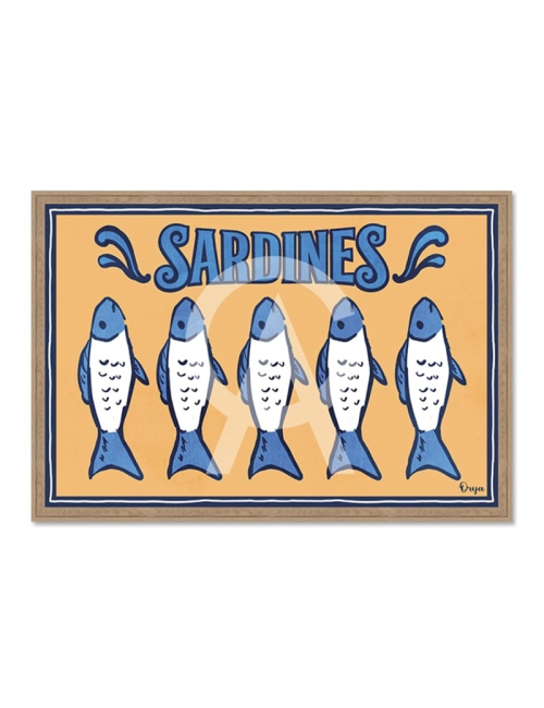 Tableau sardines vintage jaune et bleu – Orya