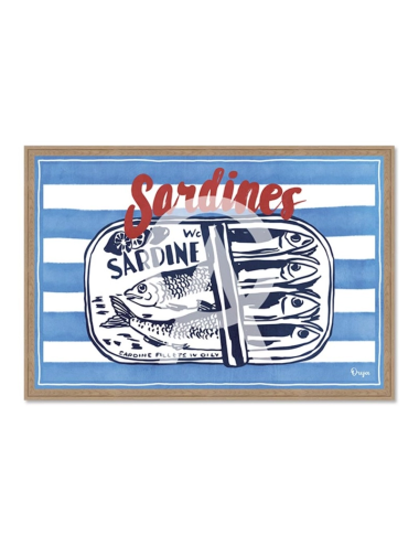 Tableau sardines rayures marines vintage – Orya