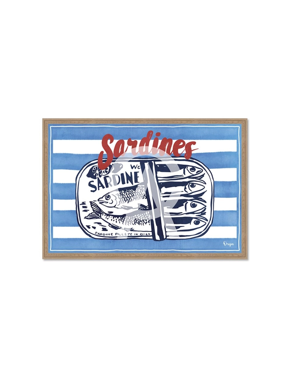 Tableau sardines rayures marines vintage – Orya