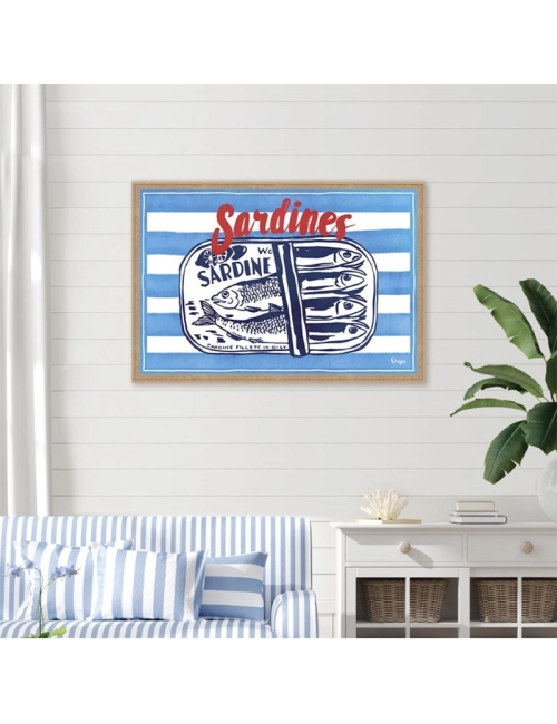 Tableau sardines rayures marines vintage – Orya