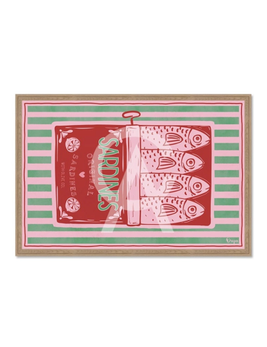 Tableau sardines vert et rouge vintage – Orya
