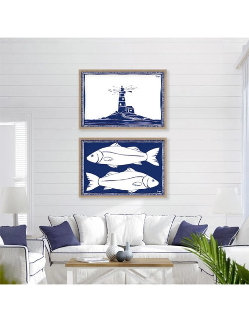 Tableau poissons bleu marine – Orya