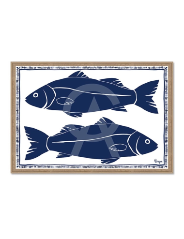 Tableau poissons bleu marine – Orya