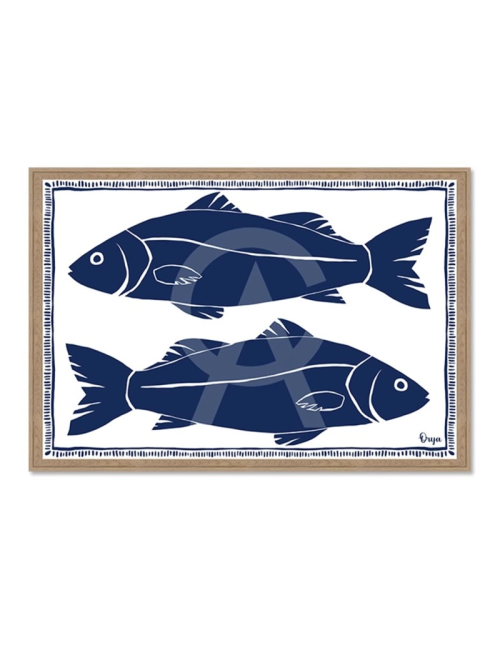 Tableau poissons bleu marine – Orya