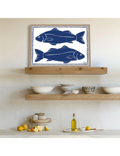 Tableau poissons bleu marine – Orya