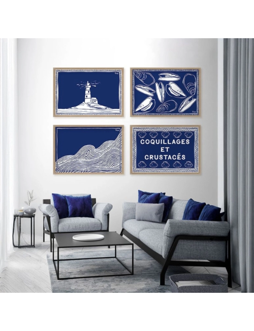 Tableau phare bleu esprit bord de mer – Orya