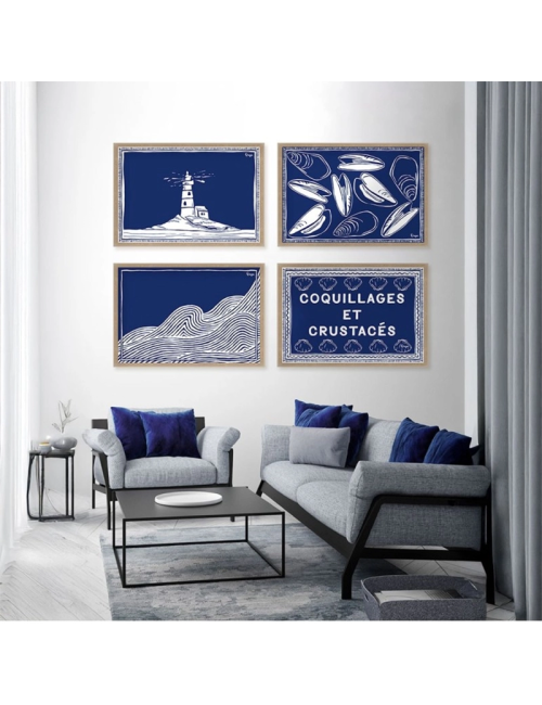 Tableau Vagues bleu marine – Orya