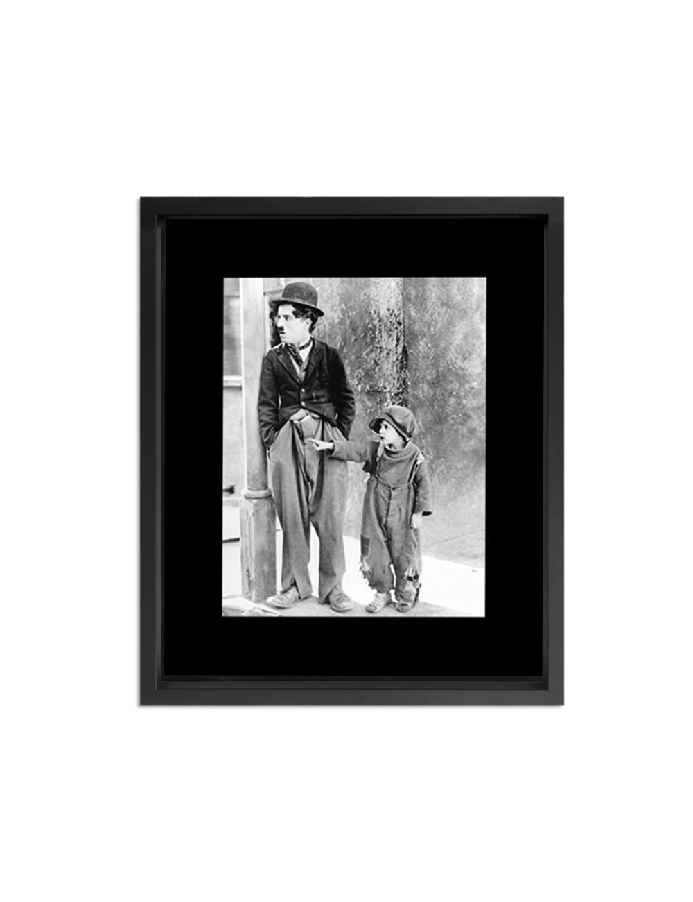 Tableau Chaplin Le Kid noir et blanc cinéma