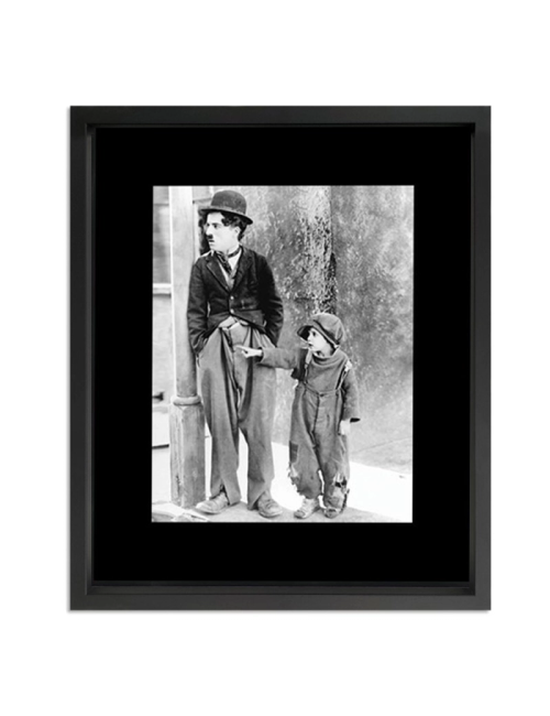 Tableau Chaplin Le Kid noir et blanc cinéma
