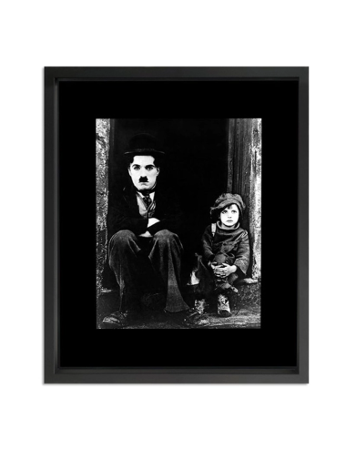 Tableau Chaplin Le Kid noir et blanc cinéma