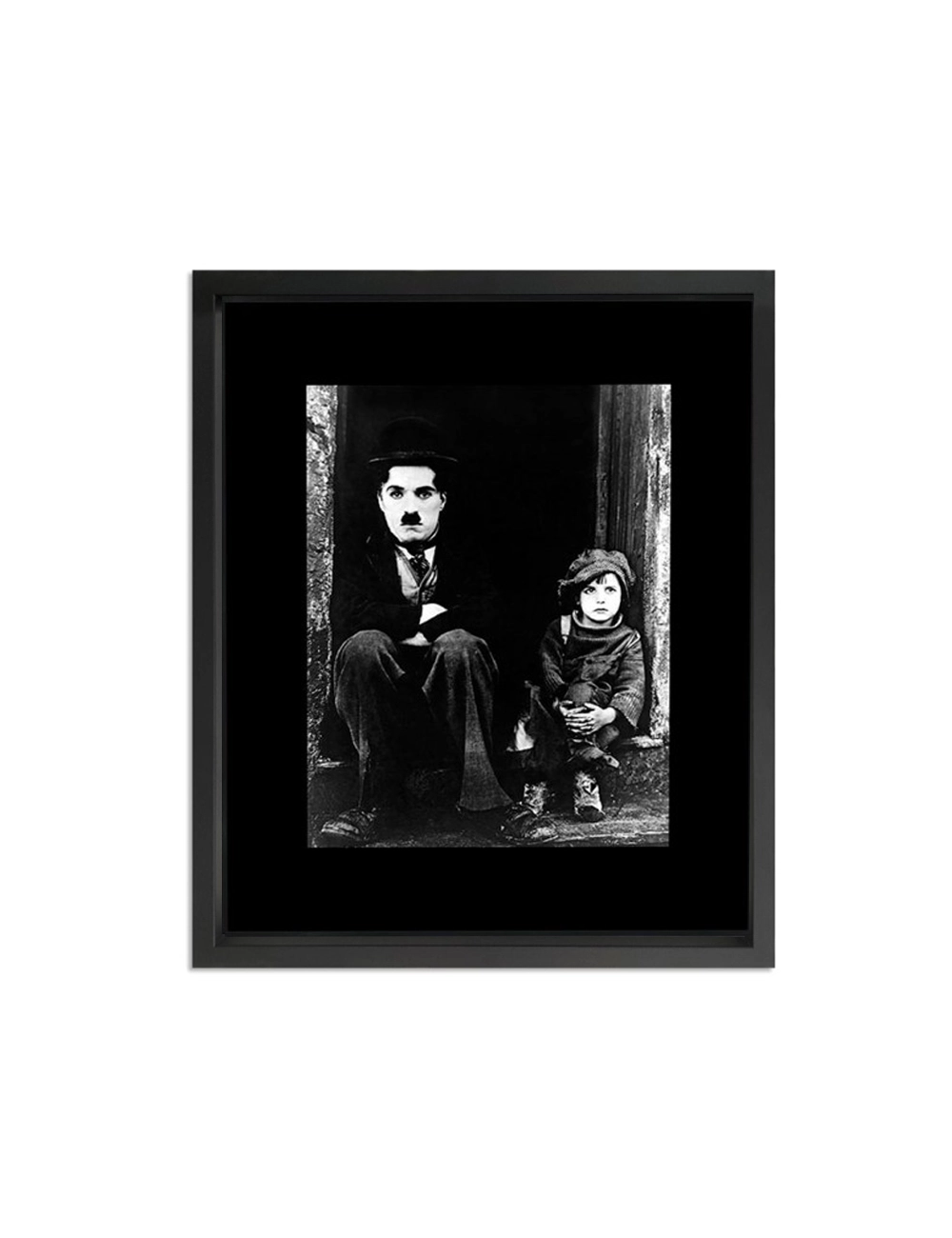 Tableau Chaplin Le Kid noir et blanc cinéma