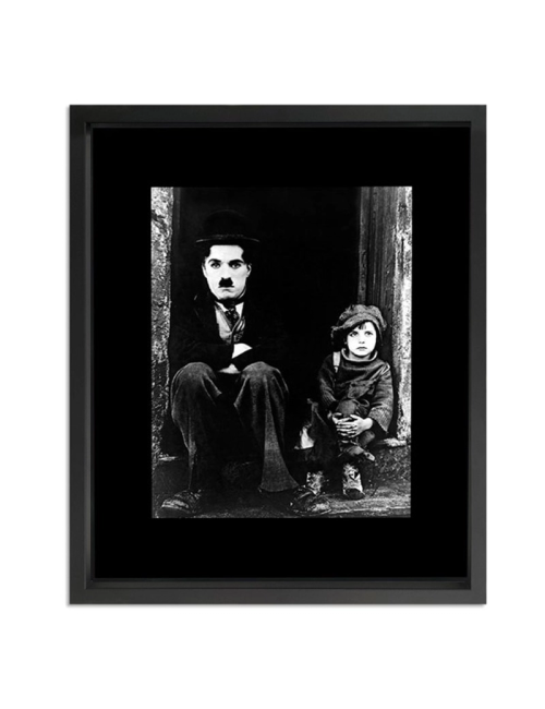 Tableau Chaplin Le Kid noir et blanc cinéma