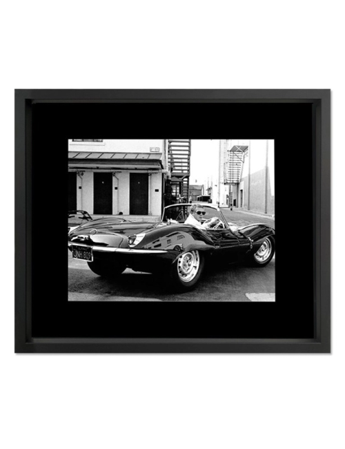 Tableau cinéma Steve McQueen Jaguar noir et blanc