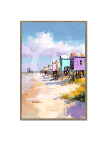 Tableau bord de mer 80x120 Les Cabanes du Littoral – Kalyssa