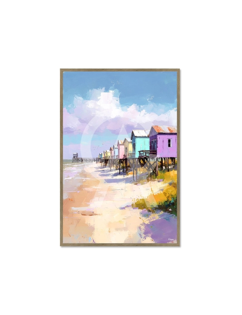 Tableau bord de mer 80x120 Les Cabanes du Littoral – Kalyssa