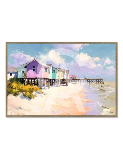 Tableau bord de mer 80x120 Les Cabanes des Embruns – Kalyssa