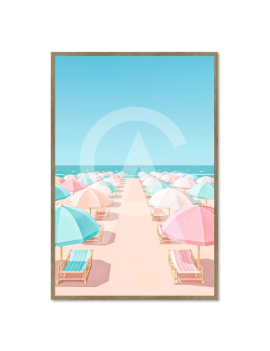 Tableau plage Les Parasols Pastel – Kalyssa