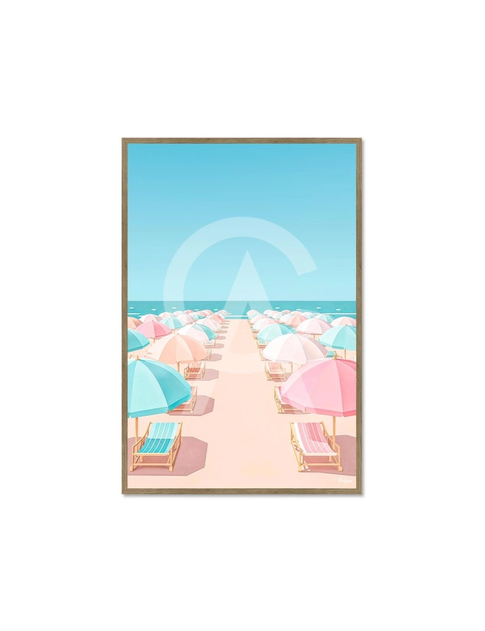 Tableau plage Les Parasols Pastel – Kalyssa