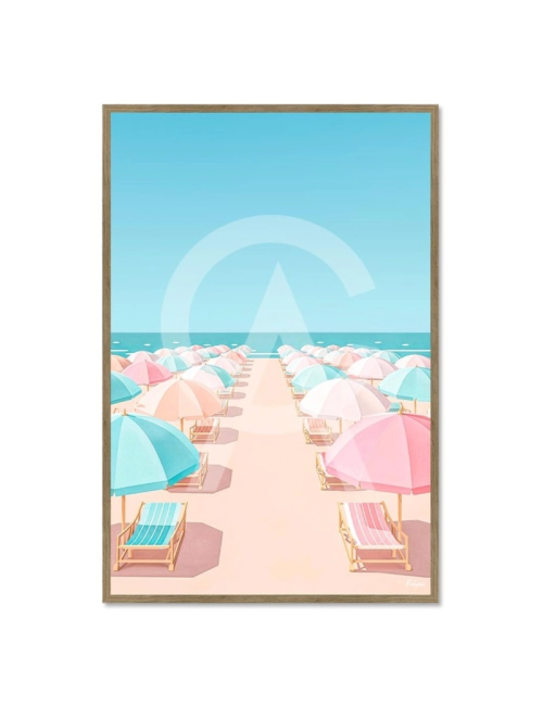 Tableau plage Les Parasols Pastel – Kalyssa