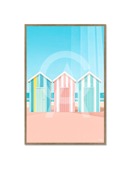 Tableau cabanes de plage Les Cabanes Pastel – Kalyssa