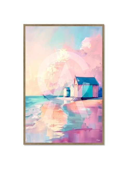 Tableau coucher de soleil sur la mer Reflets d'Été – Kalyssa