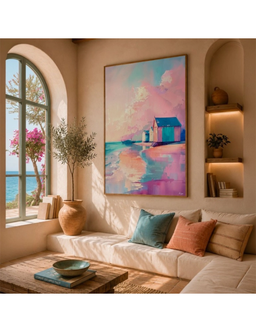 Tableau coucher de soleil sur la mer Reflets d'Été – Kalyssa