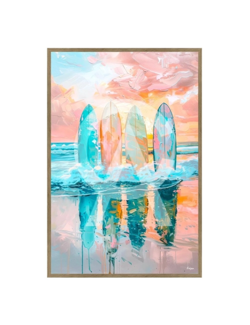 Grand tableau surf 80x120 Les Planches du Couchant – Kalyssa