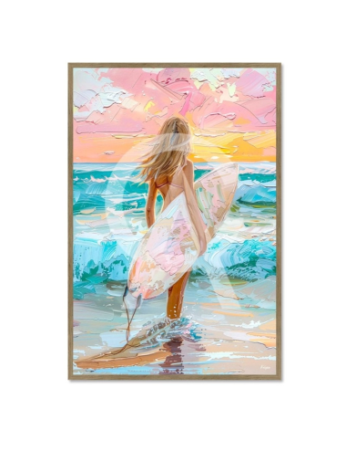 Grand tableau surfeuse 80x120 Face à l'Horizon – Kalyssa