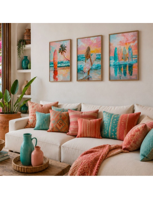 Grand tableau surfeuse 80x120 Face à l'Horizon – Kalyssa