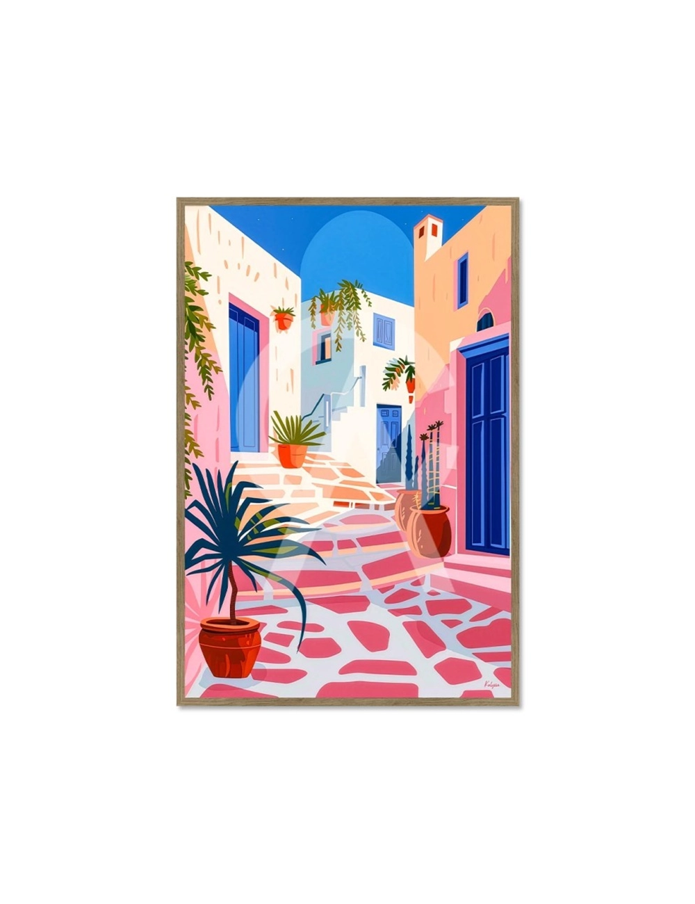 Tableau village grec Ruelle de Santorin – Kalyssa