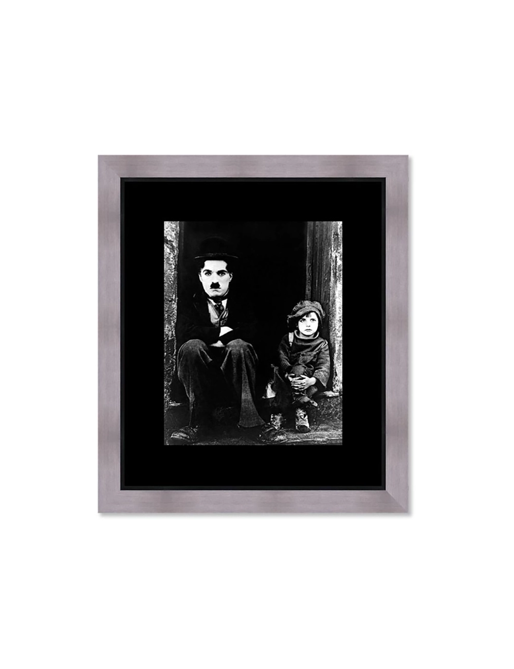 Tableau Chaplin Le Kid noir et blanc cinéma