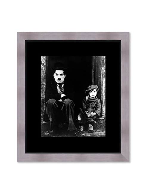 Tableau Chaplin Le Kid noir et blanc cinéma