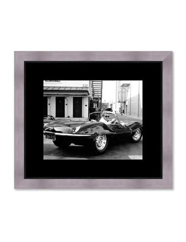 Tableau cinéma Steve McQueen Jaguar noir et blanc